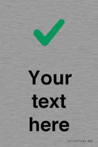 Custom plain background, green tick sign